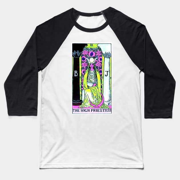 The High Priestess Tarot TWISTED Baseball T-Shirt by Phantastique